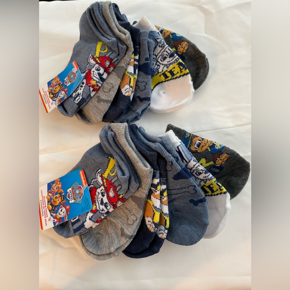 12 Pairs of Nickelodeon Paw Patrol No Show Socks Size Small Shoe Sz 4 1/2 -8 1/2